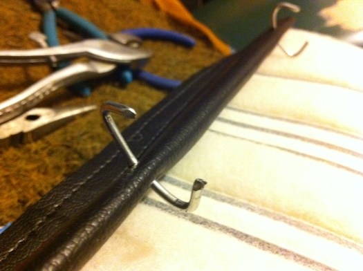 1977 280z seat - new seat cover - hog rings