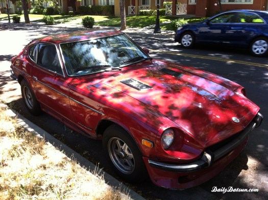 red Datsun 240z with 280z hood