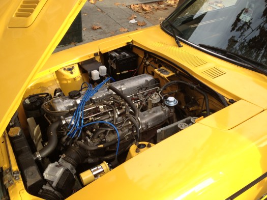 Yellow 280z engine bay - Daily Datsun